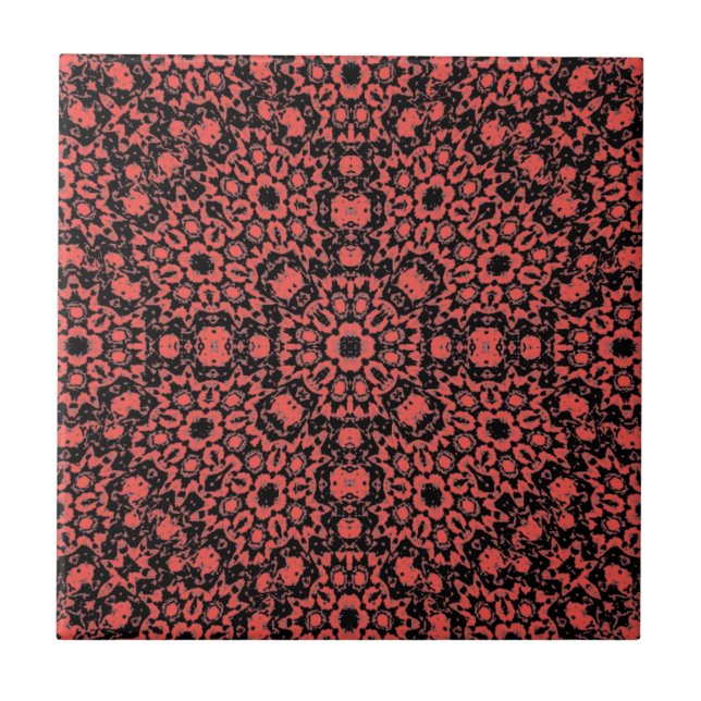 Carreau Motif géométrique rouge pour la table de salle de  (Devant)