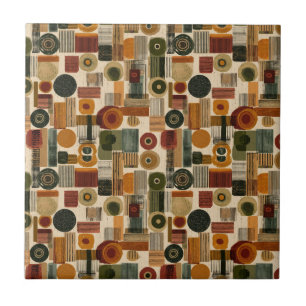 Carreau Motif géométrique sombre du milieu du siècle (2)