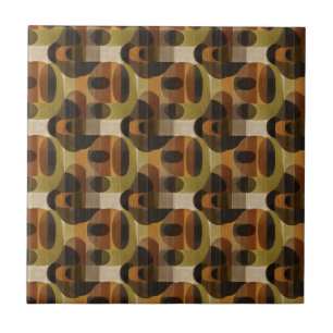 Carreau Motif géométrique sombre du milieu du siècle (3)