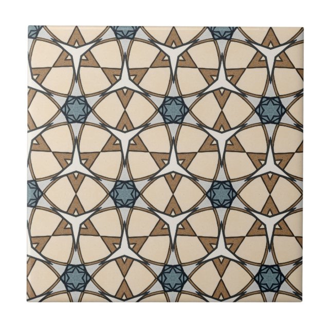 Carreau Motif géométrique symétrique arabe (Devant)