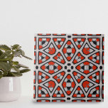 Carreau Motif géométrique symétrique rouge gras blanc noir<br><div class="desc">Le design de ce carrelage en céramique est principalement composé de formes symétriques, les diamants et les étoiles étant les plus visibles. Chaque forme est remplie de motifs internes complexes, ajoutant une couche de complexité à la conception globale. Les couleurs sont audacieuses et frappantes, les éléments rouges vibrants sont en...</div>
