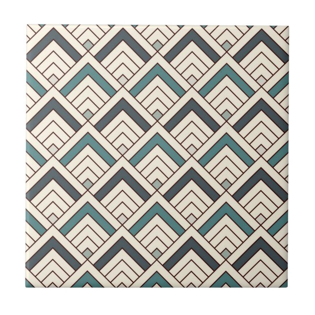 Carreau Motif géométrique turquoise (Devant)
