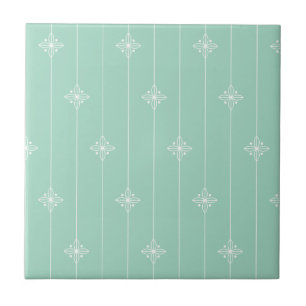 Carreau Motif géométrique vert en bon état de pastel