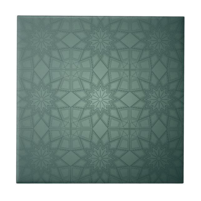 Carreau Motif géométrique vert sauge (Devant)