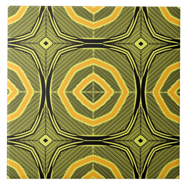 Carreau motif géométrique vert vintage (Devant)