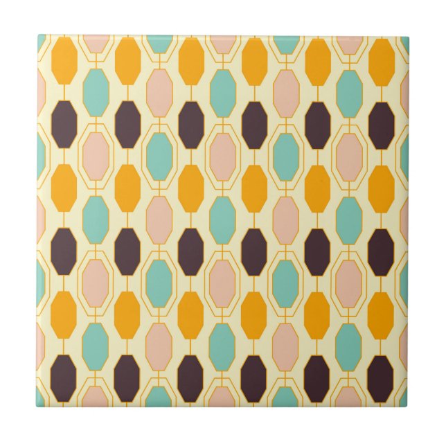 Carreau Motif géométrique vibrant avec des rangées de s (Devant)