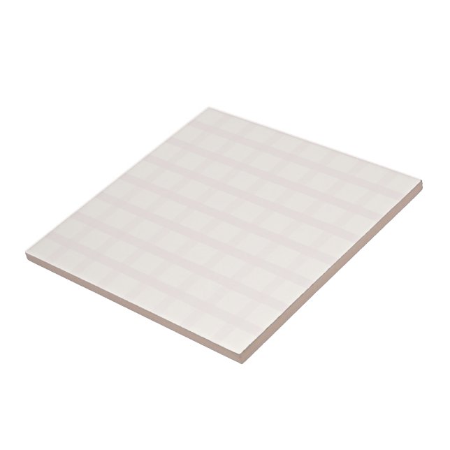 Carreau Motif Gingham Blanc Crème et Champagne Rose (Côté)