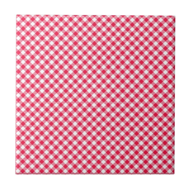 Carreau Motif Gingham Rouge et Blanc Classique Rustique (Devant)