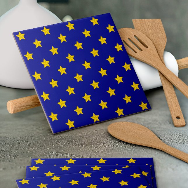 Carreau Motif Gold Stars, Bleu Marine, Exclusive (Créateur téléchargé)