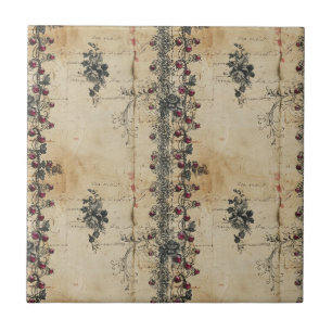 Carreau Motif gothique en dentelle rubis victorien (2)