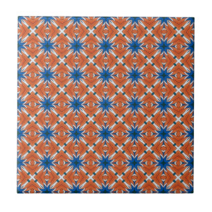 Carreau Motif graphique orange bleu Abstrait