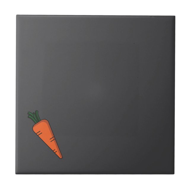 Carreau Motif gris carotte aux légumes mignons (Devant)