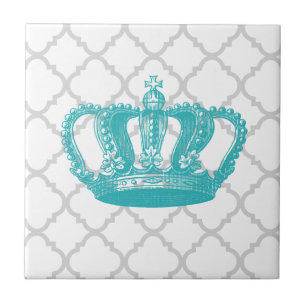 CARREAU MOTIF GRIS DE LA COURONNE VINTAGE GIRLY QUATREFOIL