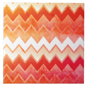 Carreau Motif Gritty Orange Chevron