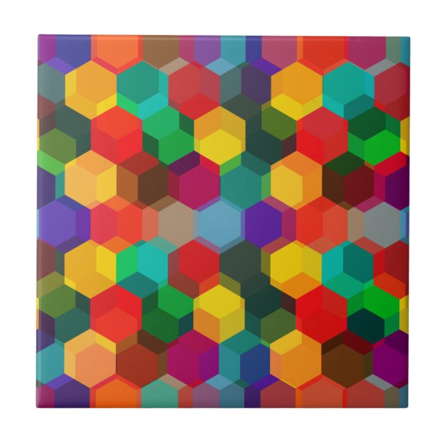 Carreau Motif Hexagon coloré géométrique (Devant)