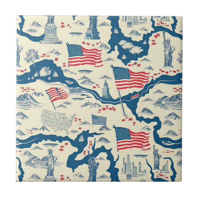 Carreau Motif historique vintage-américain (4) (Devant)