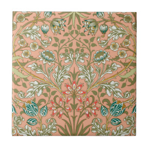 Carreau Motif Hyacinthe Rose Poussiéreuse de William Morri