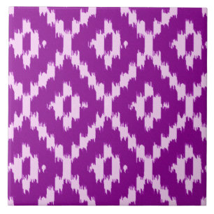 Carreau Motif Ikat - Améthyste violet et orchidée