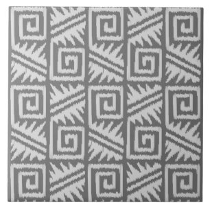 Carreau Motif Ikat Aztec - Les nuances de gris / gris