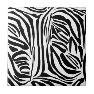 Carreau Motif imprimé zèbre noir et blanc gras