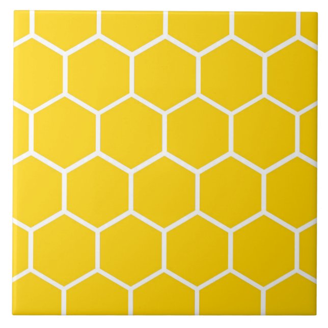 Carreau Motif jaune de nid d'abeilles (Devant)