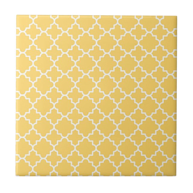 Carreau Motif jaune de Quatrefoil (Devant)