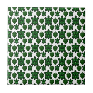 Carreau Motif joli de tortue et de feuilles