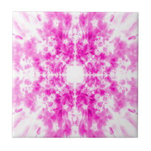 Carreau motif kaléidoscope rose