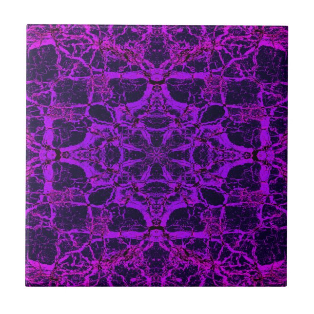 Carreau Motif kaléidoscope violet (Devant)