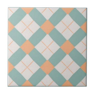 Carreau Motif laque et orange géométrique