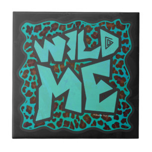 Carreau Motif Léopard Marron et Sarcelle Wild Me