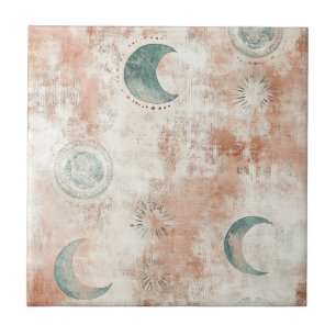 Carreau Motif lunaire floral céleste Boho (10)