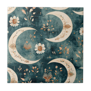 Carreau Motif lunaire floral céleste Boho (9)