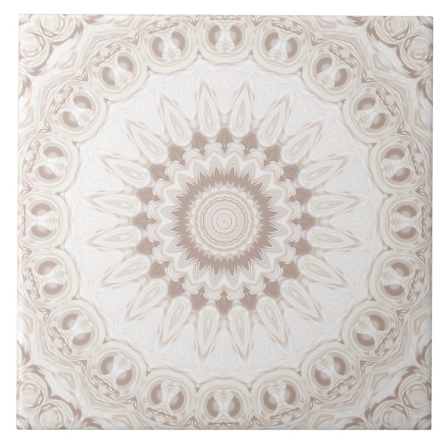 Carreau Motif Mandala Beige et Crème (Devant)