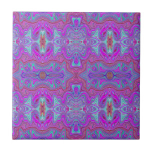 Carreau Motif Marbré Trippy Magenta et Bleu Ondulé