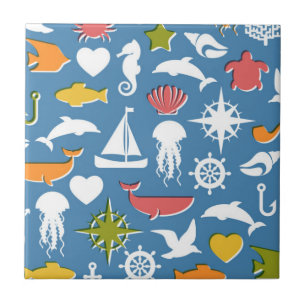 Carreau Motif marin de symboles