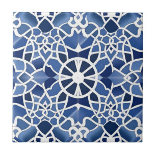 Carreau Motif marocain bleu et blanc
