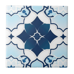Carreau Motif marocain bleu et blanc