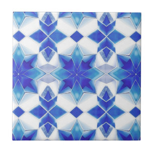 Carreau Motif marocain bleu et blanc