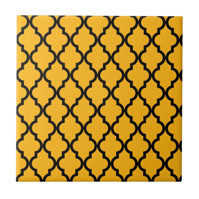 Carreau Motif marocain : Jaune et noir (Devant)
