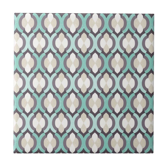 Carreau Motif marocain turquoise (Devant)