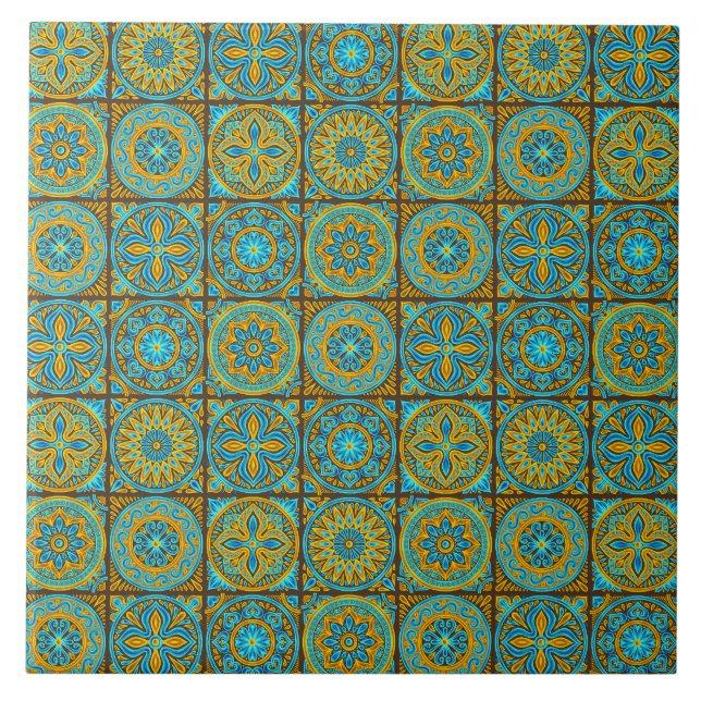 Carreau Motif marocain vert et marron élégant (Devant)