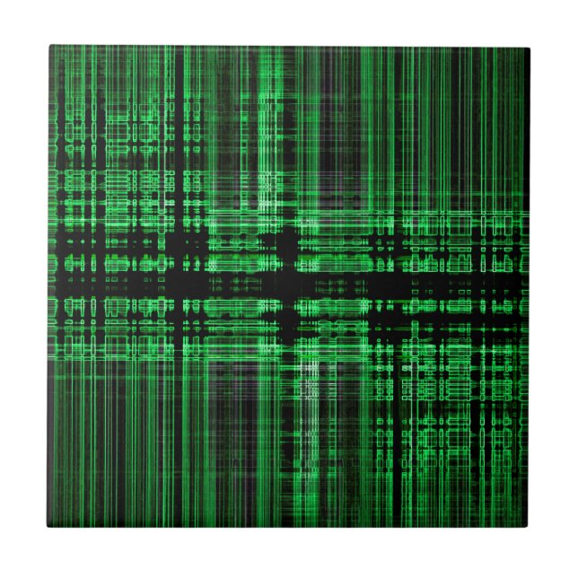 Carreau Motif matriciel vert et noir (Devant)