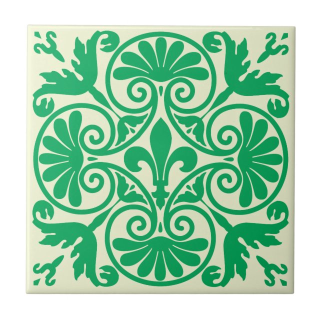 Carreau Motif médiéval Fleur De Lis (Devant)