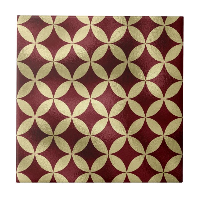 Carreau Motif métallisé or burgundy (Devant)