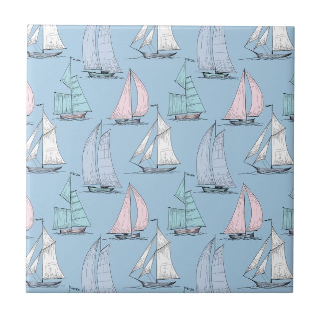 Carreau Motif mignon 1 de voilier (Devant)