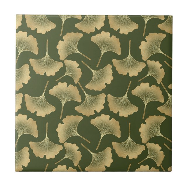 Carreau Motif minimal Ginkgo or (Devant)