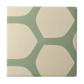 Carreau Motif minimaliste abstrait vert et beige neutre