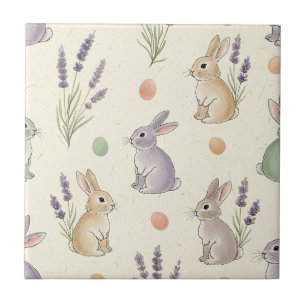 Carreau Motif minimaliste de Pâques lapin pastel printemps