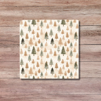 Carreau Motif minimaliste scandinave d'arbre beige neutre